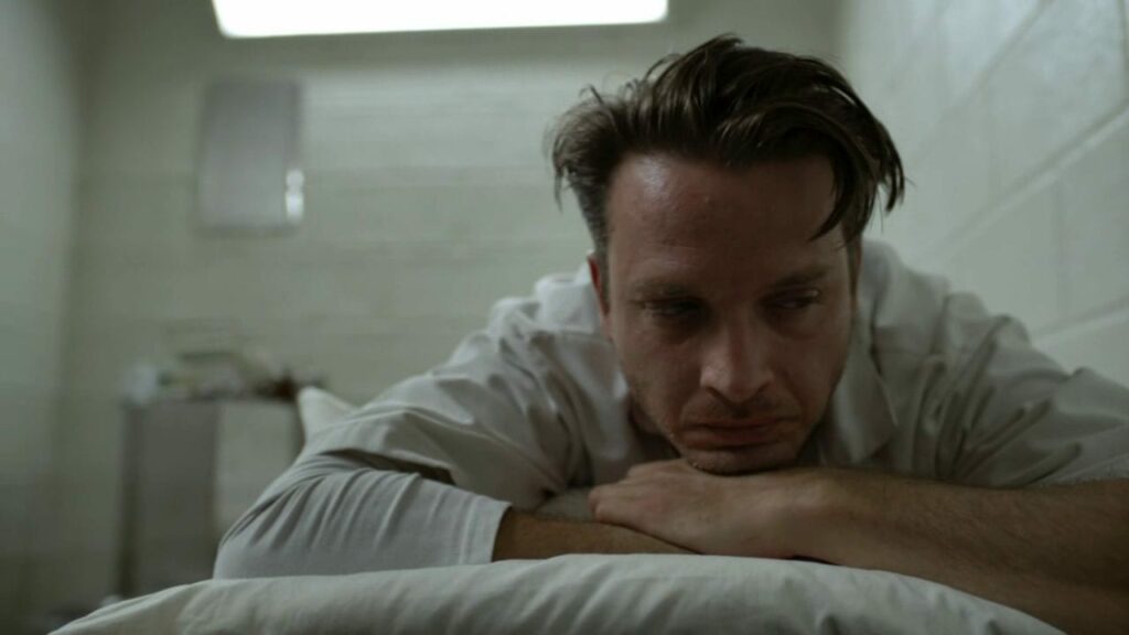 daniel in Rectify lies on a bed in a cell looking unhappy