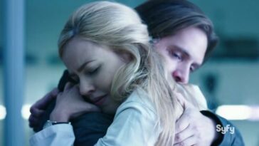 Cole and Cassie hug in 12 monkeys
