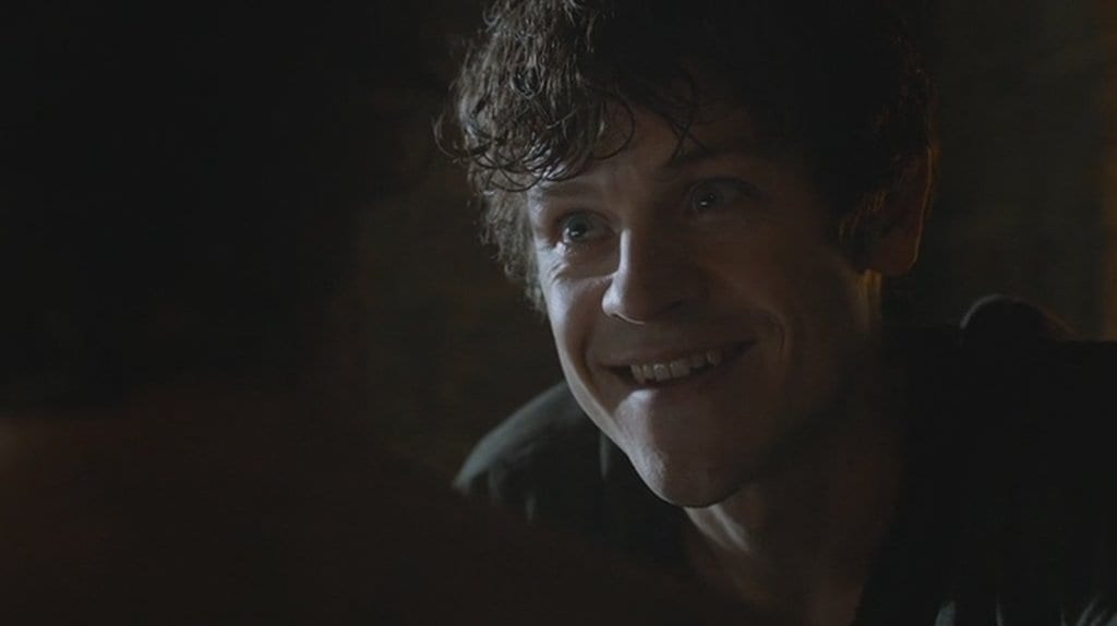 Ramsay Bolton grinning in Game of Thrones