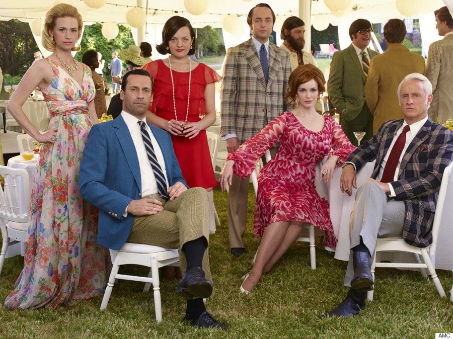 All the Mad Men characters at a garden party