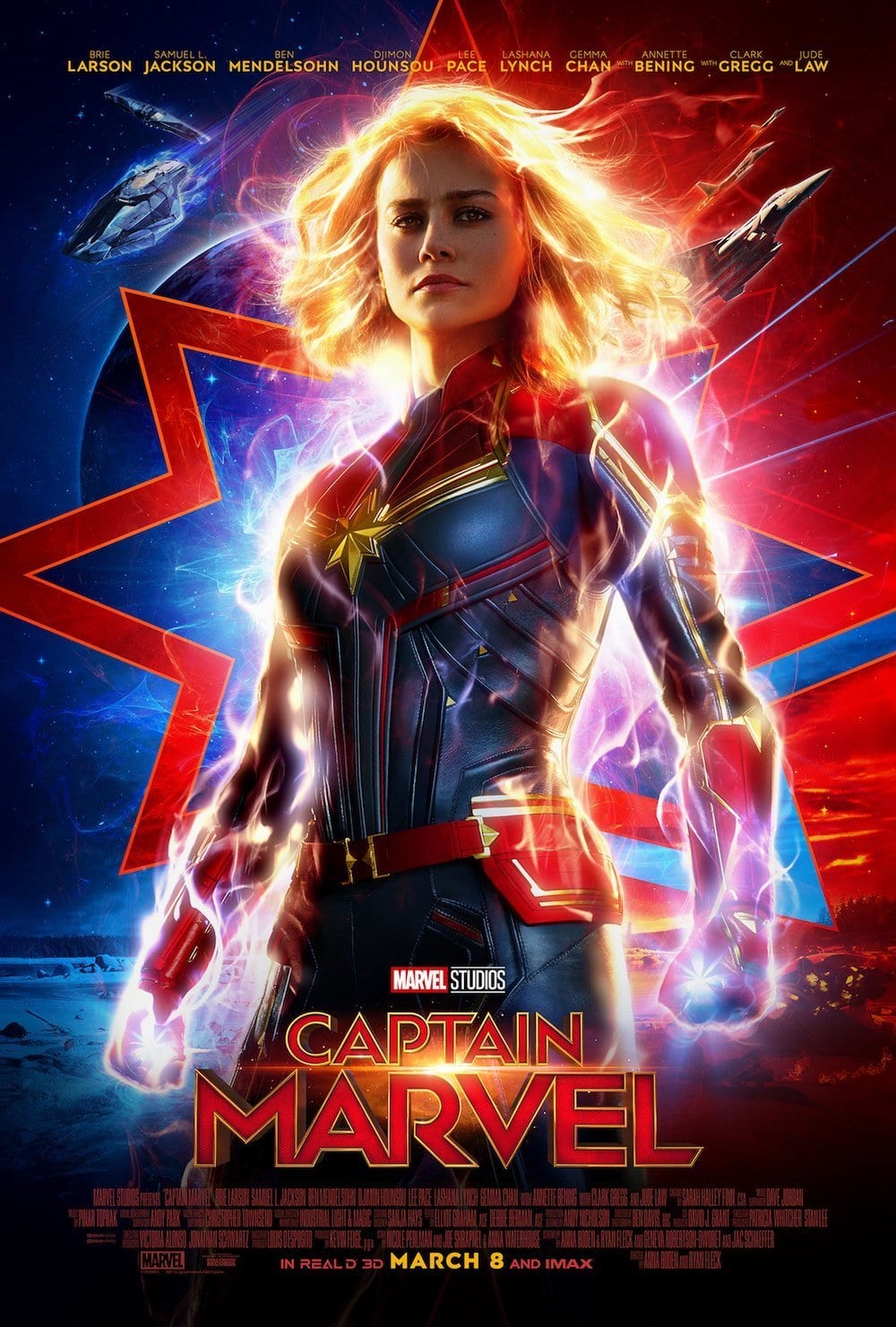 Brie Larson is featured on the poster for Captain Marvel