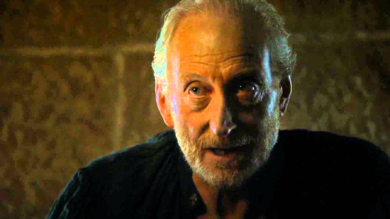 Tywin Lannister (Charles Dance) tries to talk his way out of his son Tyrion