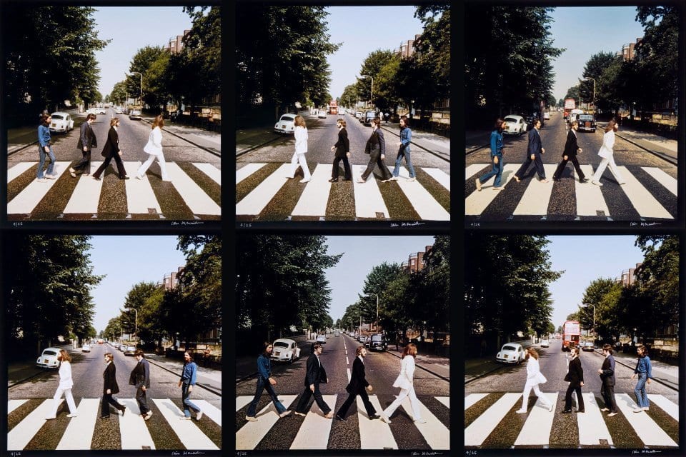 six photos taken on the day the abbey road cover was photographed
