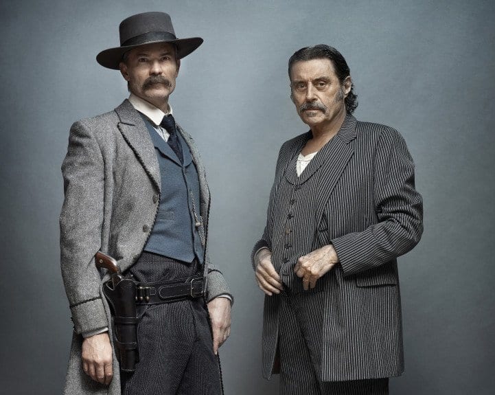 Timothy Olyphant and Ian McShane in Deadwood