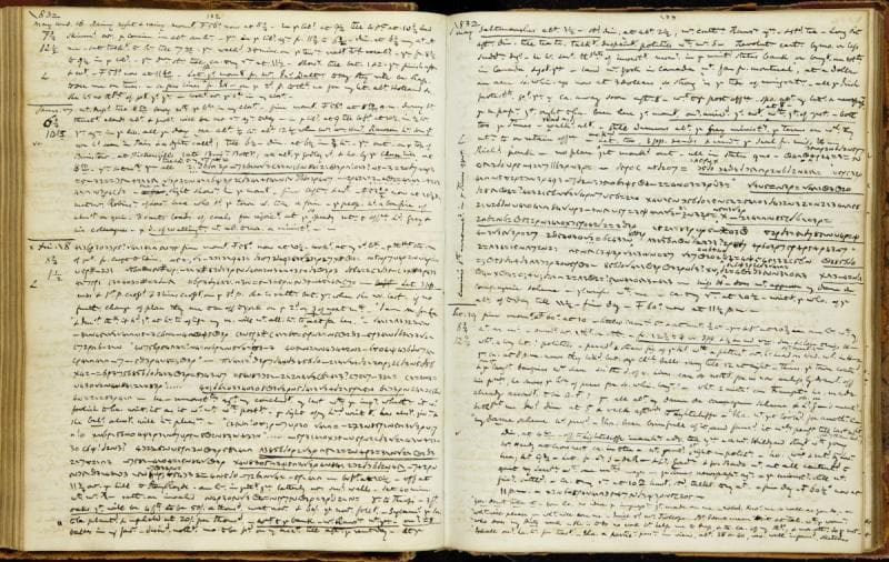 Pages of Anne Lister's diary