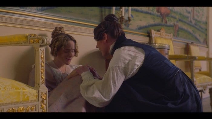 Anne Lister (Suranne Jones) comforts an upset Ann Walker (Sophie Rundle) in HBO's Gentleman Jack. 