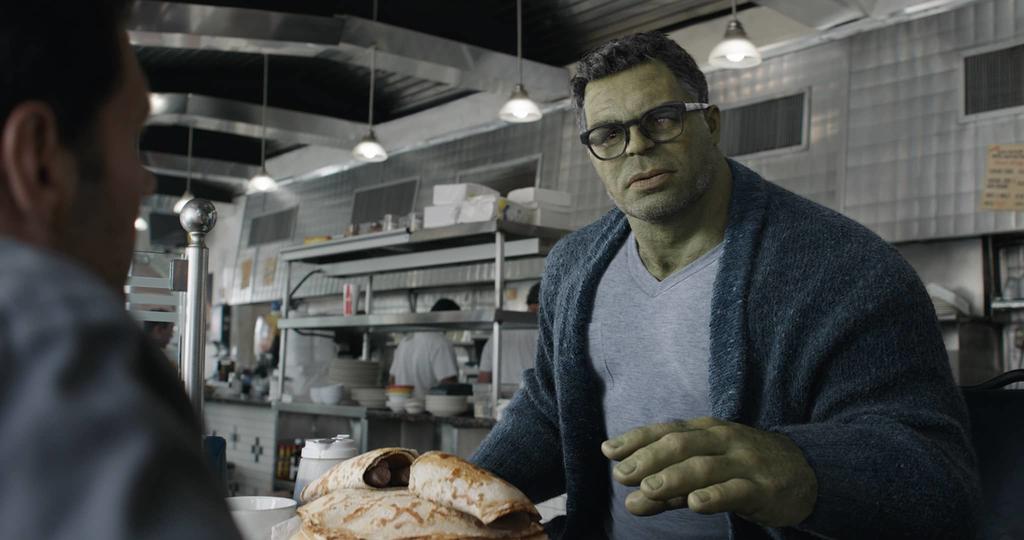 Professor Hulk providing exposition in Avengers: Endgame