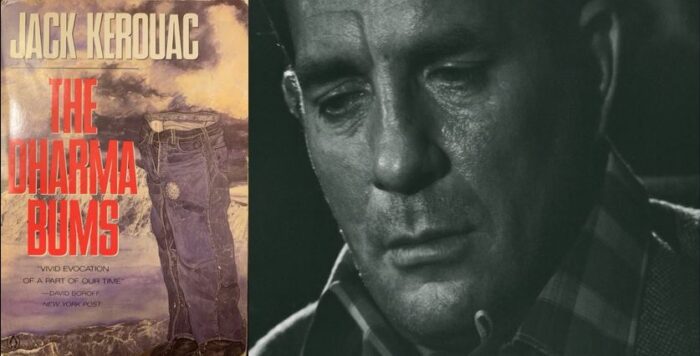 Cover Dharma Bums 1986 Penguin Edition and Jack Kerouac, 1966, Milan