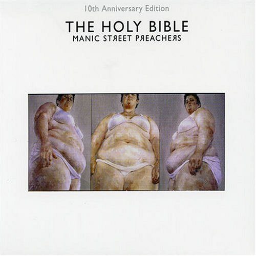 The Manic Street Preachers album cover for The Holy Bible show three nudes on an otherwise mostly white background.
