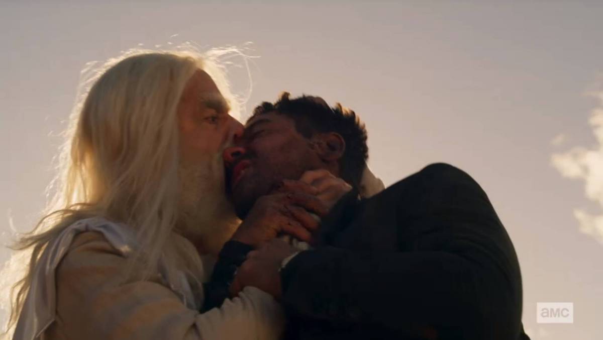 God biting out Jesse's eye in Preacher