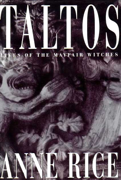 a grey painting of abstract demons grace the entirity of the cover, with "Taltos" in white on the top quarter of the image.