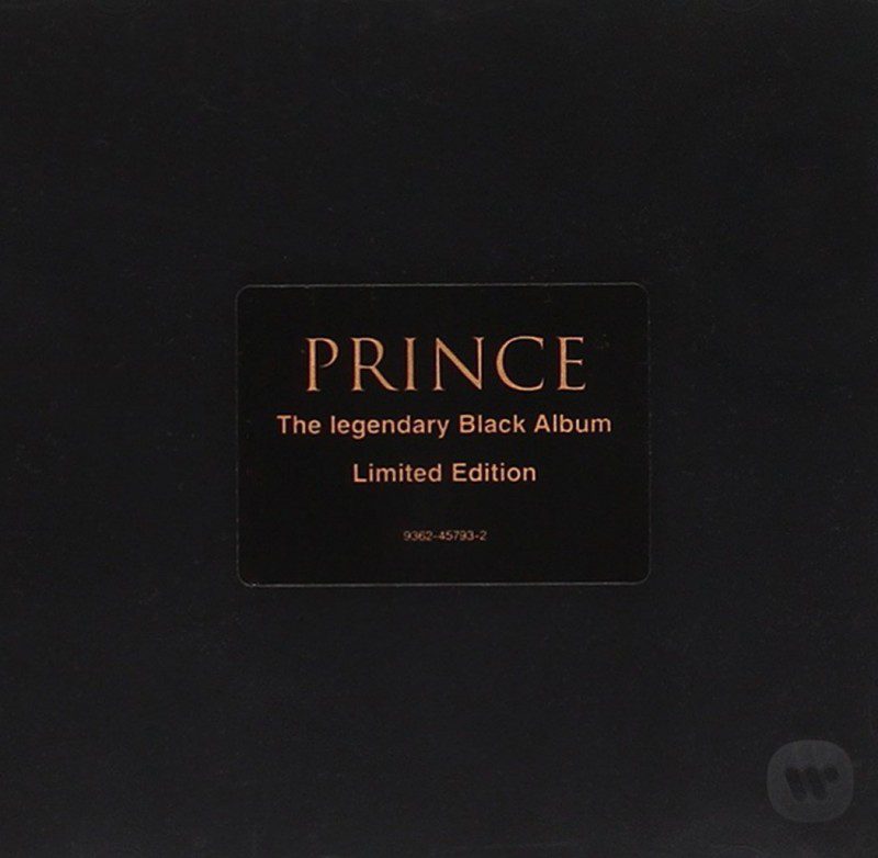 The album is a black case, with gold printing in the Center of "Prince," and "The Legendary Black Album" centered and in gold.