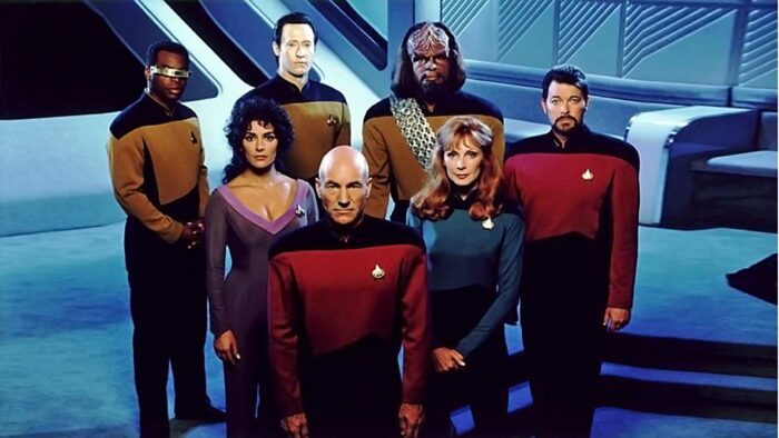 The Enterprise bridge Crew on Star Trek: The Next Generation