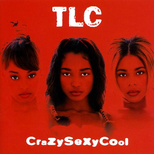a saturated red image shows the heads of the three women of TLC next to each other. TLC is above them in white text, the album name below also in white text.