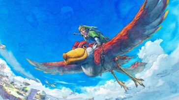 Promo artwork of Link riding a Loftwing Bird