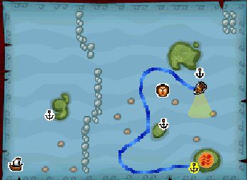 A map demonstrating how ship pathing works in Phantom Hourglass