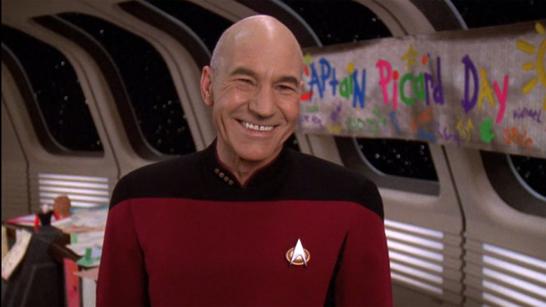 Picard laughing on Captain Picard Day