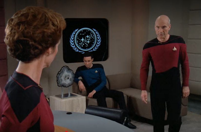 Picard with Maddox and Louvois in The Measure of a Man