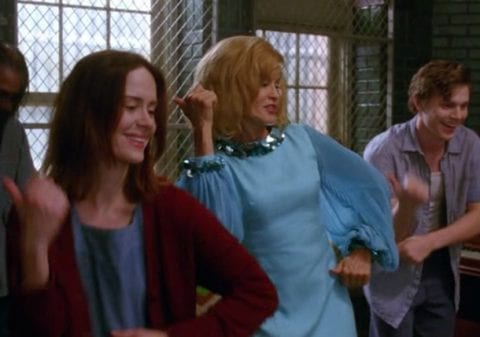 Sister Jude and the inmates dancing, during Jude's "Name Game" hallucination