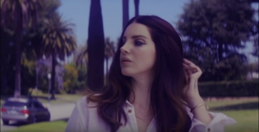 Lana Del Rey looks left in the video for "Shades of Cool"