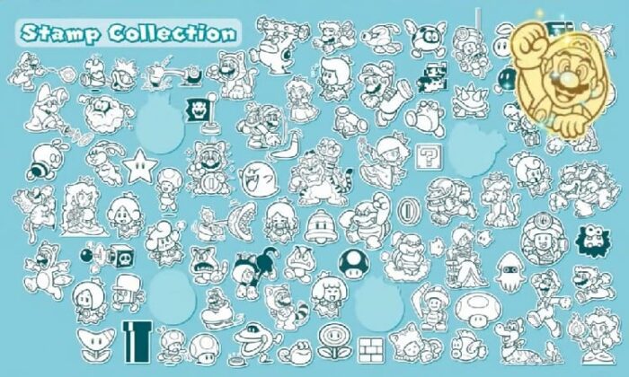 Super Mario 3D World stamp collection