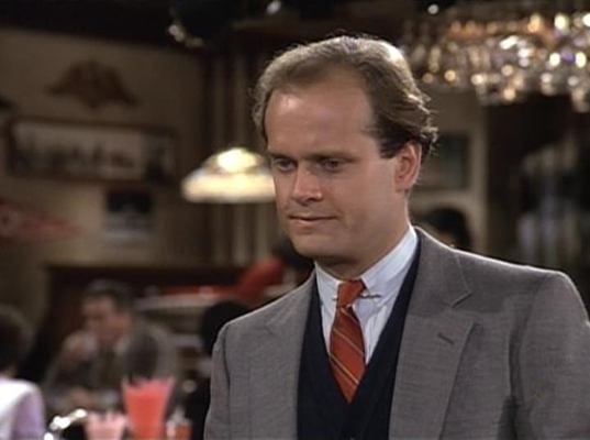 Frasier made his first appearance on Cheers trying to help Sam stop drinking again