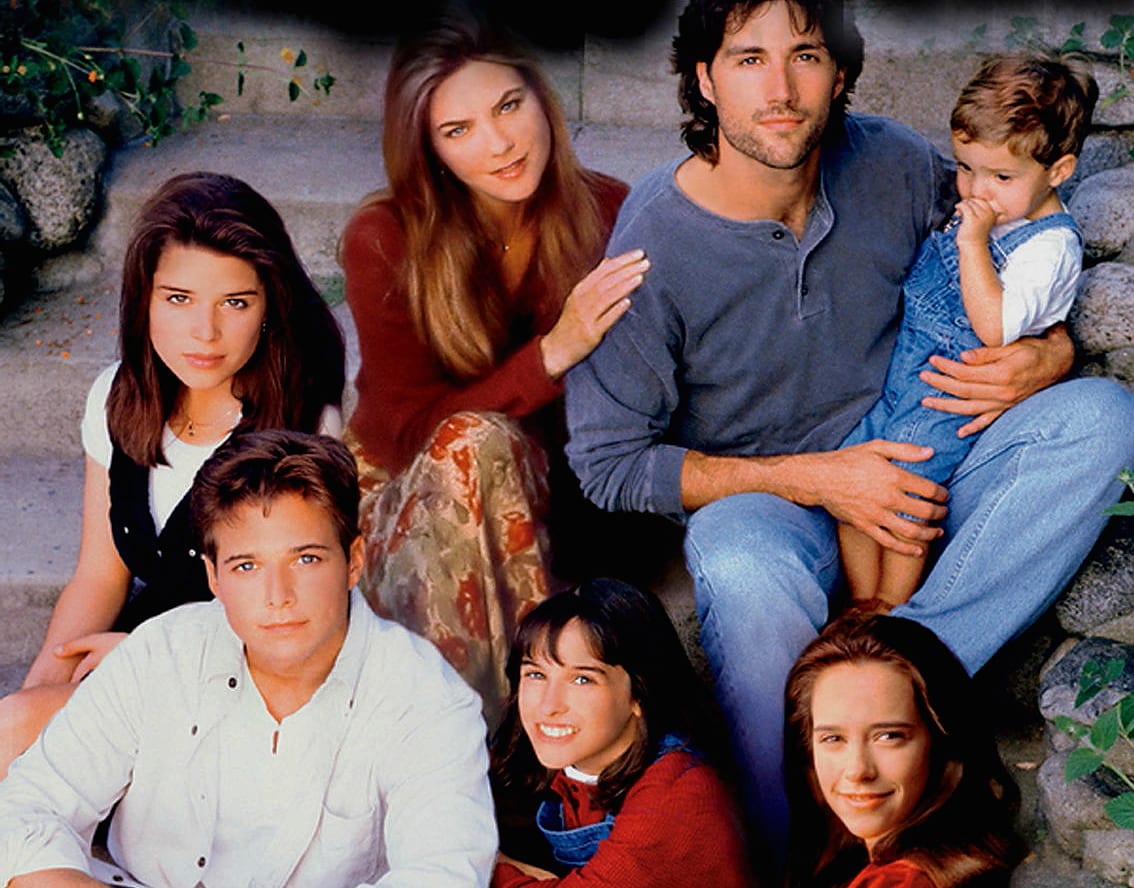 The cast of Party of Five face the camera