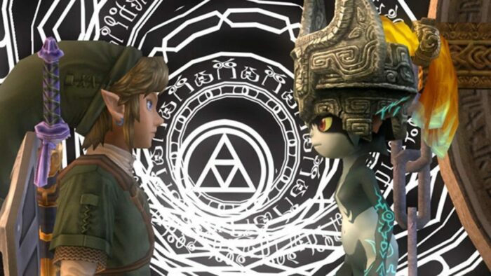 Link and Midna at the entrance to the Twilight Realm