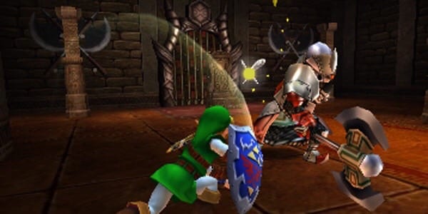 Link in combat with an Iron Knuckle