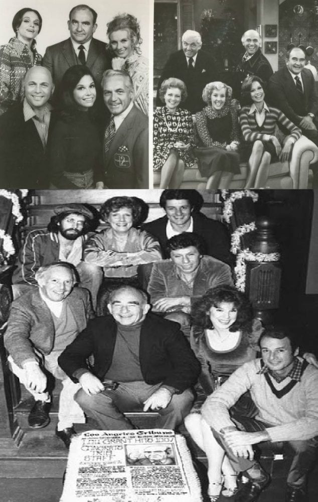 The casts of The Mary Tyler Moore Show and Lou Grant