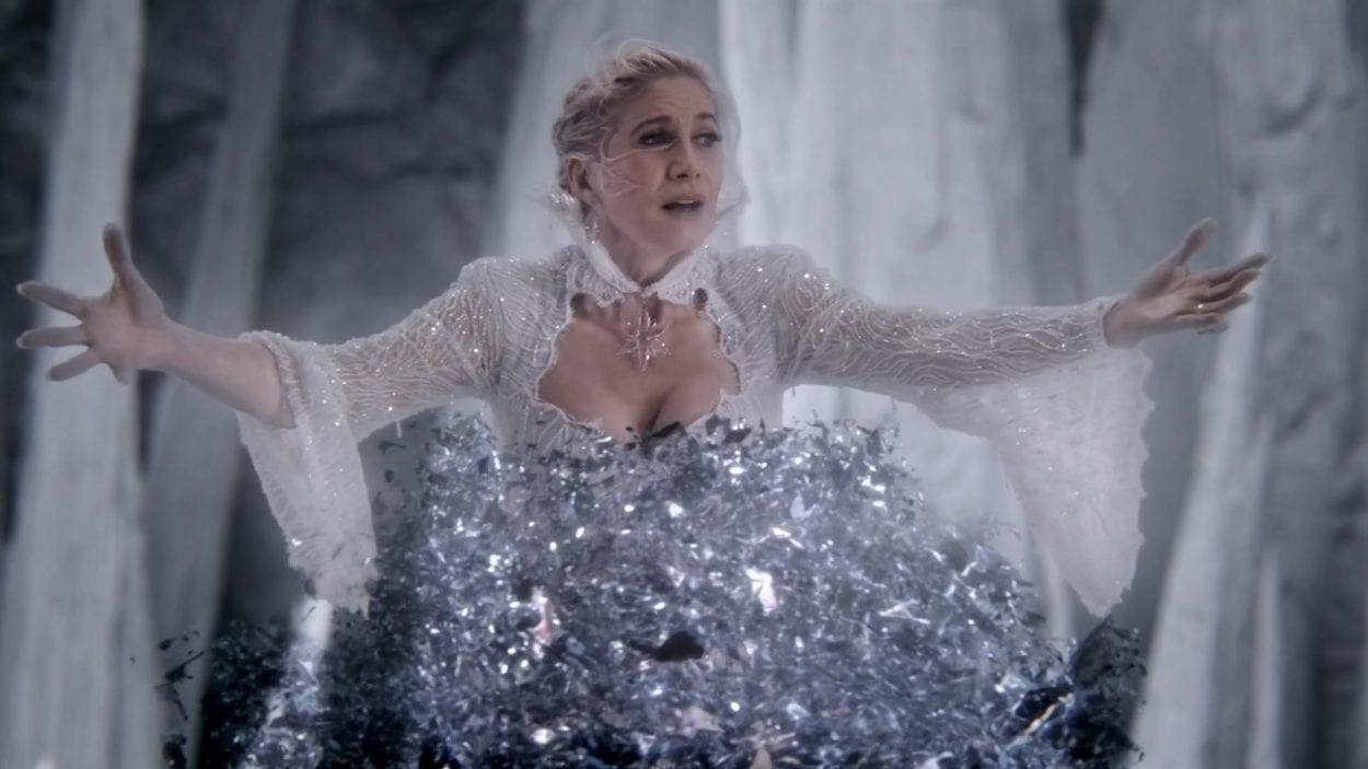 Ingrid (Elizabeth Mitchell) is slowly fading away in a scene from Once Upon A Time