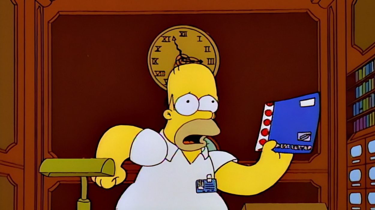 Homer returns Burns his package