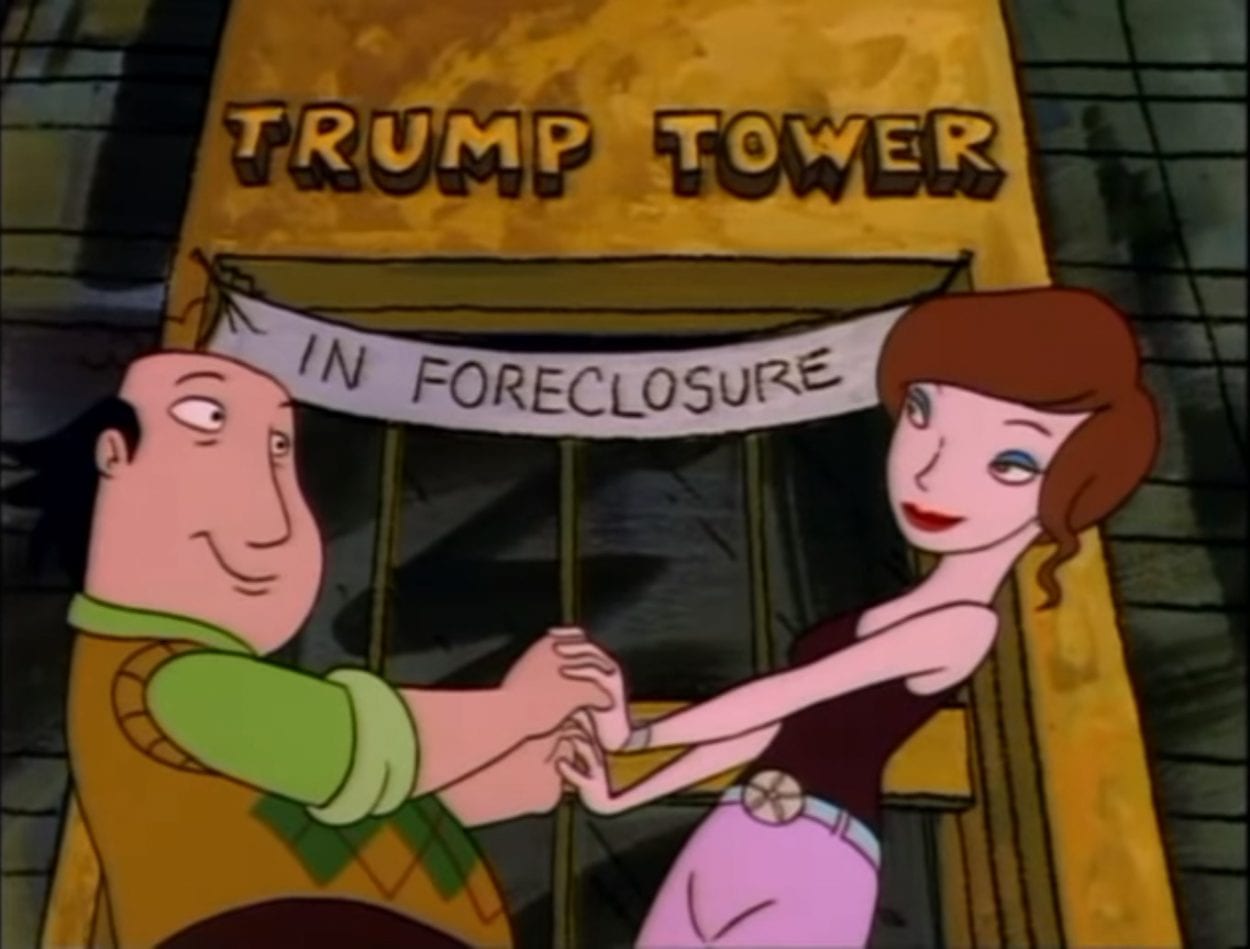 Jay and Valerie embracing at Trump Tower