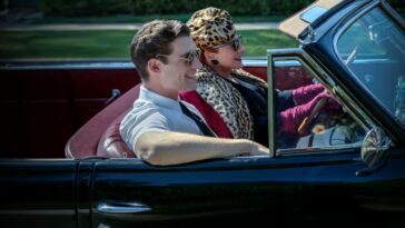 A young man rides in a car with a woman in Hollywood on Netflix