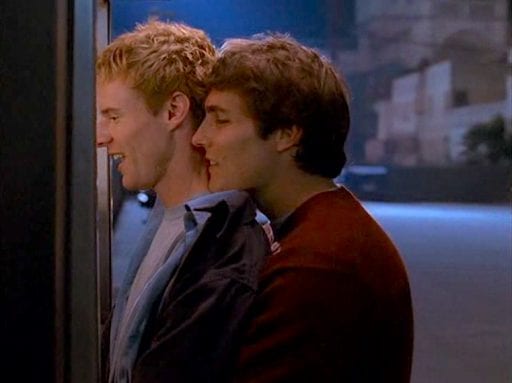 Marcus Foster and his boyfriend at an ATM in Six Feet Under