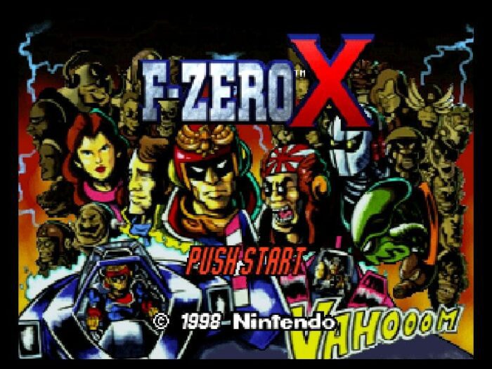 The title screen from F-Zero X