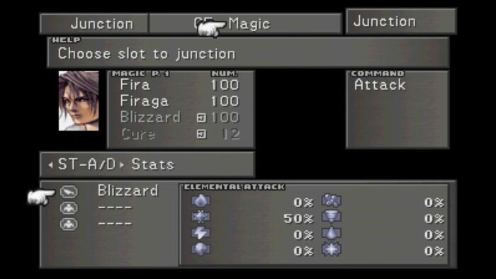 Final Fantasy VIII Junction Screen