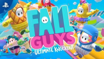 Fall Guys Ultimate Knockout title screen with Fall Guys