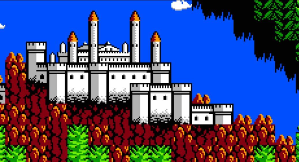 mario background 8 bit castle