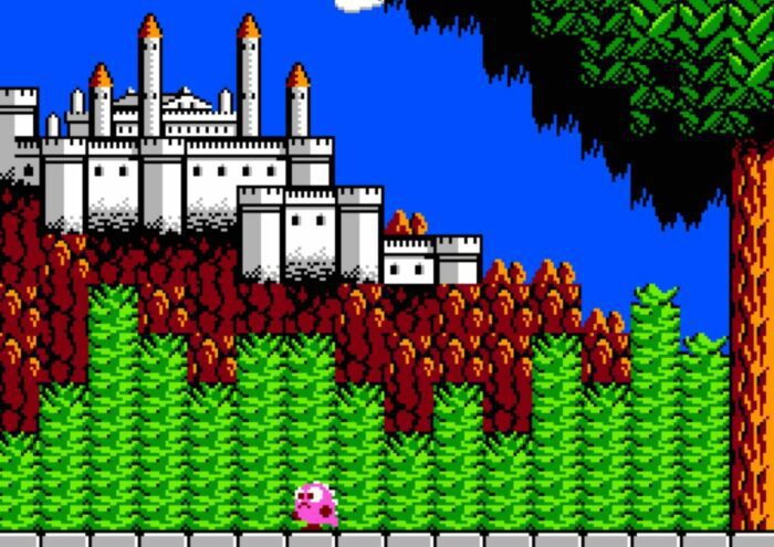 Screenshot from Legacy of the Wizard, featuring a distant castle in the background