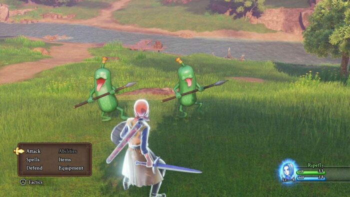 The Hero fights against two Cruelcumbers. They're literally walking cucumbers with spears.