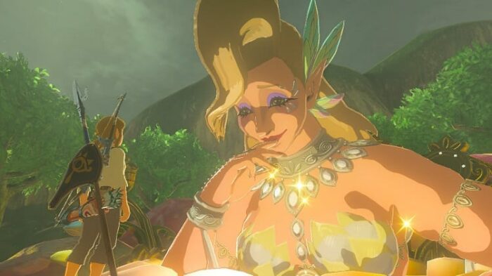 Great Fairy looks lovingly at Link
