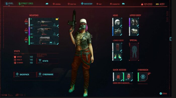 Cyberpunk 2077 Screenshot of the character customization screen