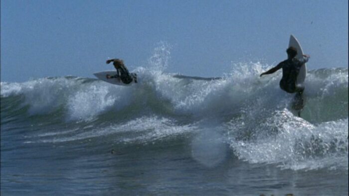 Two men surfing