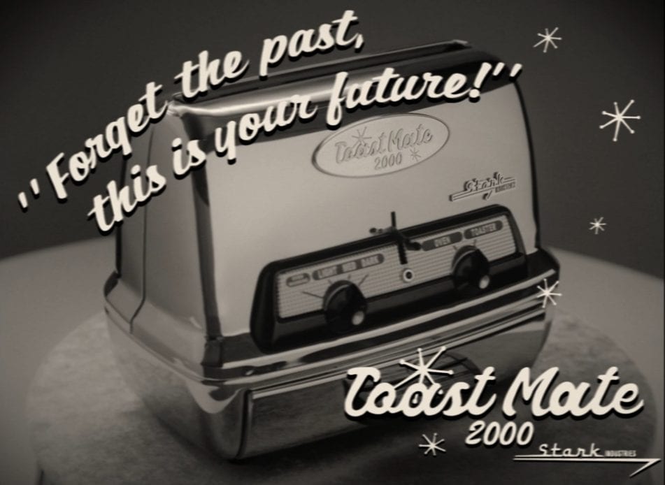 An ad for a Stark Industries Toaster in Marvel and Disney+'s WandaVision