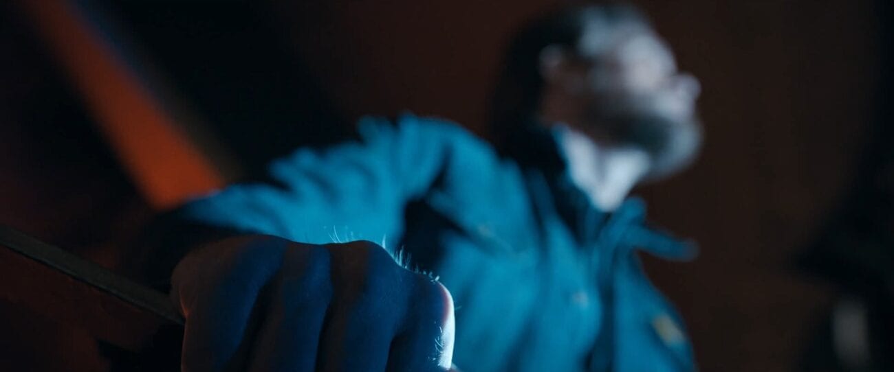 The Stand S1E8 - Zoom in on Flagg's hand, the hairs on his knuckles are standing up