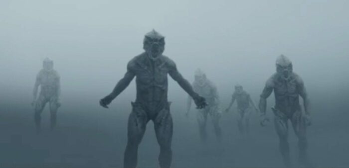 A group of Dregs stand amongst the fog, ready to attack