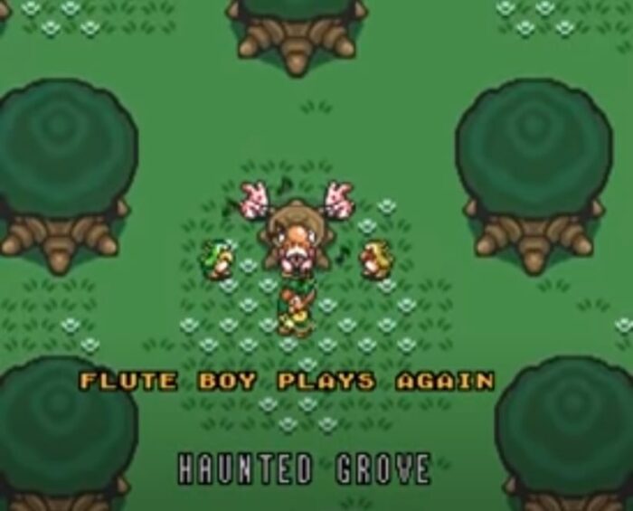 The flute boy plays for his father and woodland friends