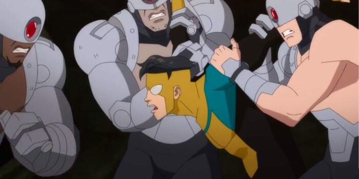 Mark is held and beaten up by 3 Reanimen in S1E6