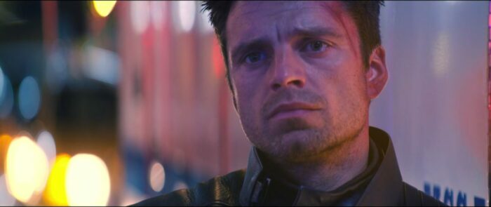 Bucky looks on with sadness on his face